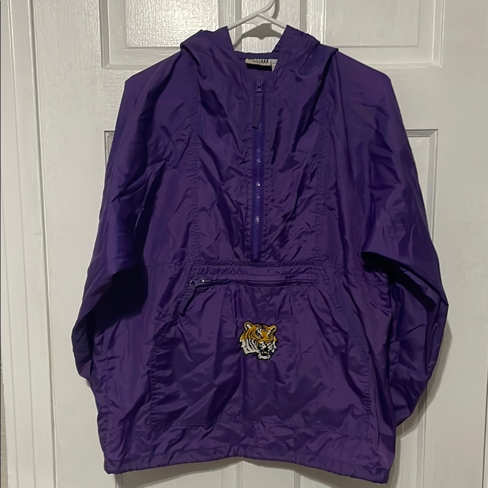 LSU Purple Windbreaker jacket with hood
